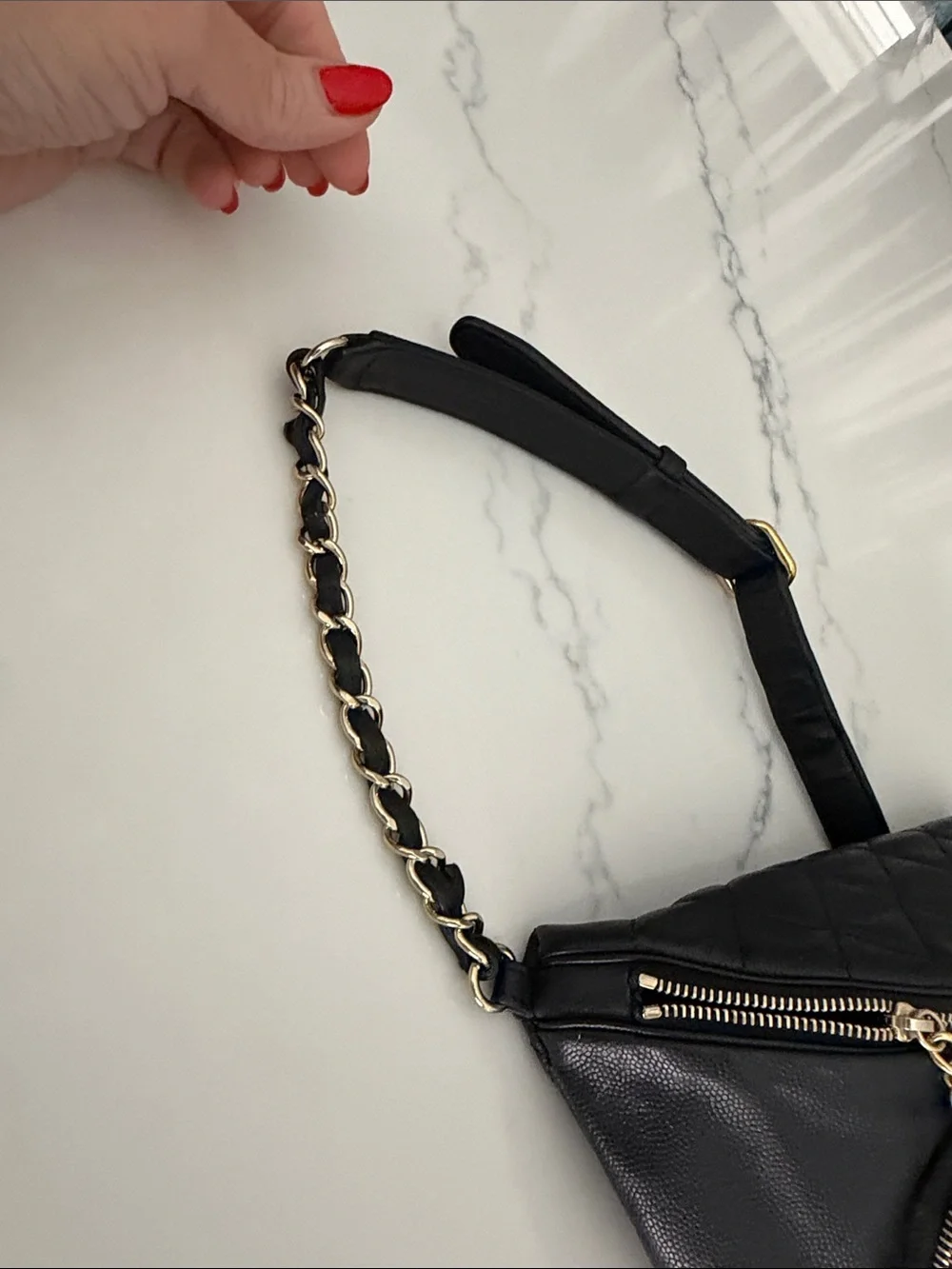 Chanel business Affinity caviar leather waist bag/ crossbody/ shoulder bag